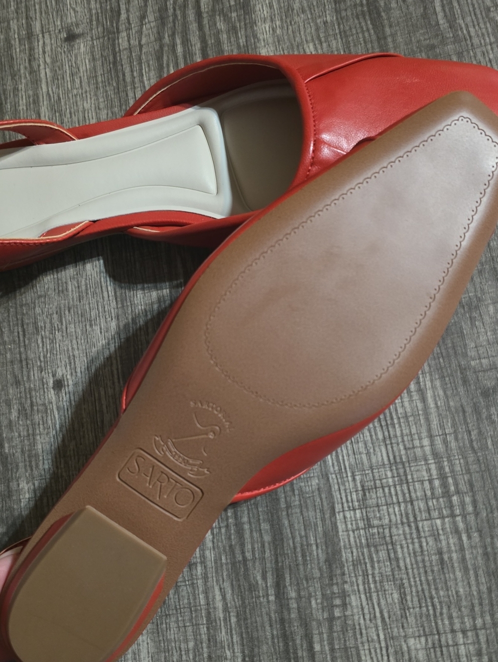 SARTO By Franco Sarto Red Square-Toe Slingback Flats - Picture 3 of 3